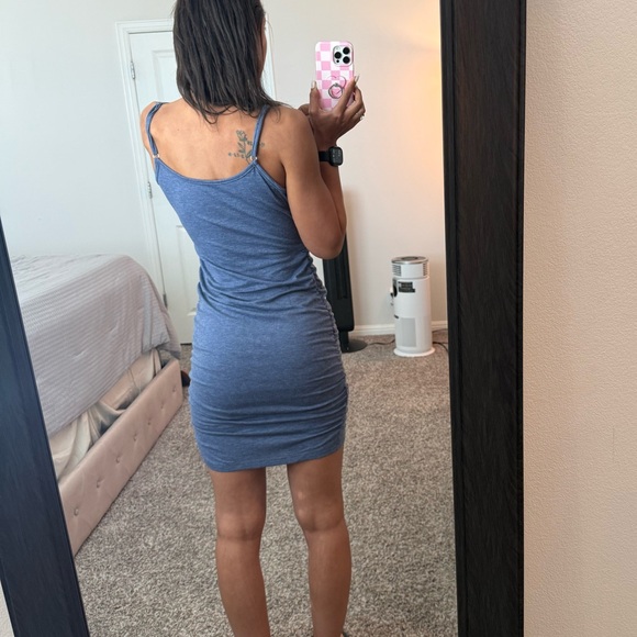 Blue Ruched Bodycon Mini Dress - Picture 8 of 11